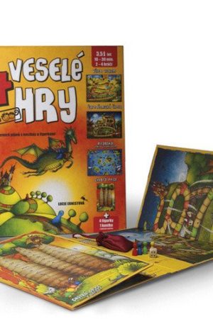 4 veselé hry - Leporelo herních plánů s kostkou a figurkami