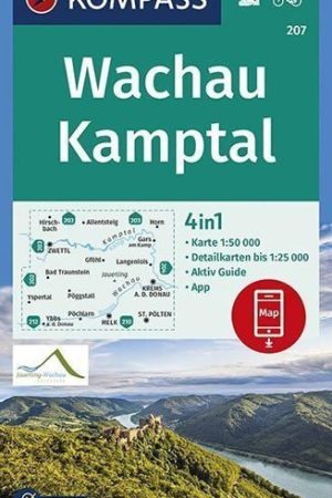 Wachau, Kamptal 1:50 000 / turistická mapa KOMPASS 207