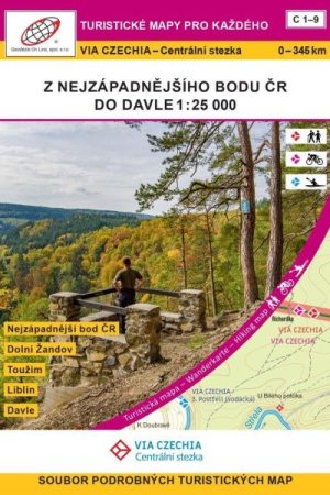VIA CZECHIA – Centrální stezka, box 1, Z nejzápadnějšího bodu ČR do Davle 1:25 000