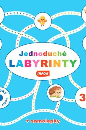 Jednoduché labyrinty - modrý sešit / zošit + samolepka