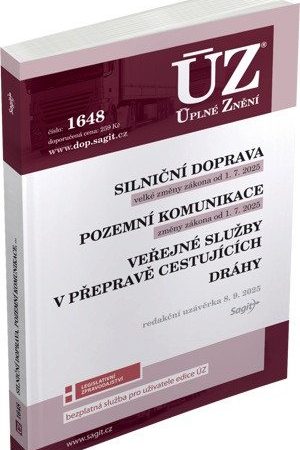 ÚZ 1648 Silniční doprava, Pozemní komunikace, Veřejné služby v přepravě cestujících, Dráhy