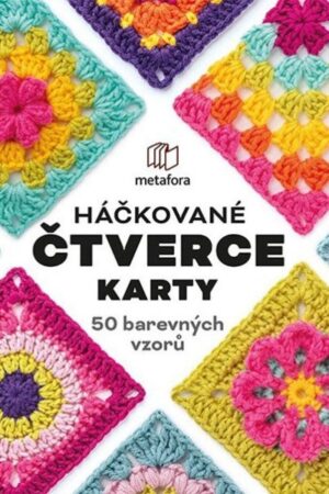 Háčkované čtverce Karty - 50 barevných vzorů