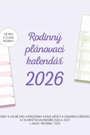 Rodinný plánovací kalendář 2026 - prázdný