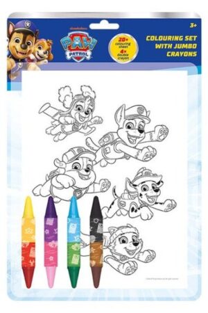 Tlapková patrola - Omalovánkový set s oboustrannými voskovkami