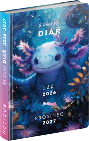 Školní diář 2026/2027 Axolotl (září 2026 - prosinec 2027), 9,8 x 14,5 cm