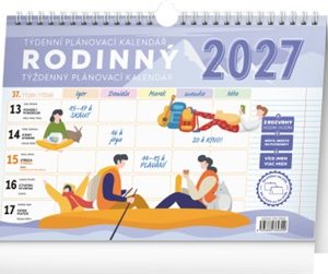 Týdenní rodinný plánovací kalendář s háčkem 2027