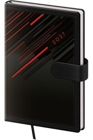 Diář 2027 týdenní kapesní Tone - červená s magnetem