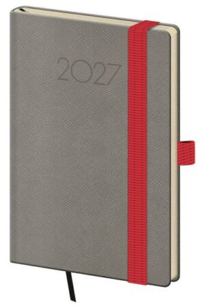 Diář 2027 týdenní kapesní  New Praga - šedá