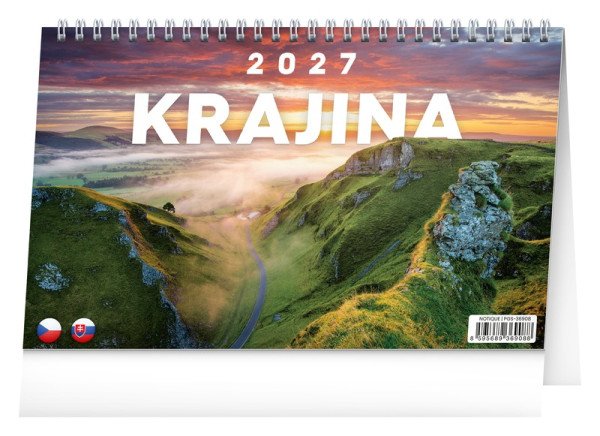 Kalendář 2027 stolní: Krajina CZ/SK, 23,1 x 14,5 cm
