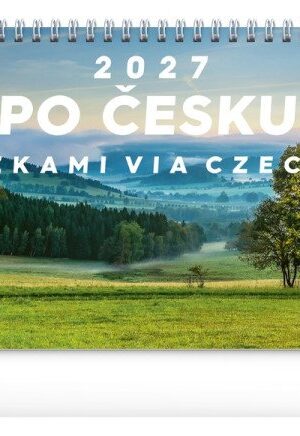 Kalendář 2027 stolní: Po Česku stezkami Via Czechia, 23,1 x 14,5 cm