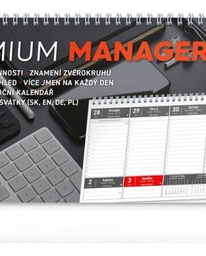 Kalendář 2027 stolní: Premium Manager, 32 x 16 cm