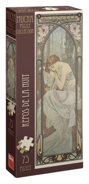 Puzzle Panoramic Alfons Mucha: Odpočinek noci 75 dílků