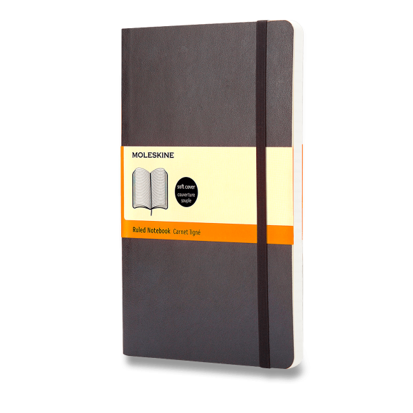 Zápisník Moleskine - měkké desky, L, linkovaný - černý