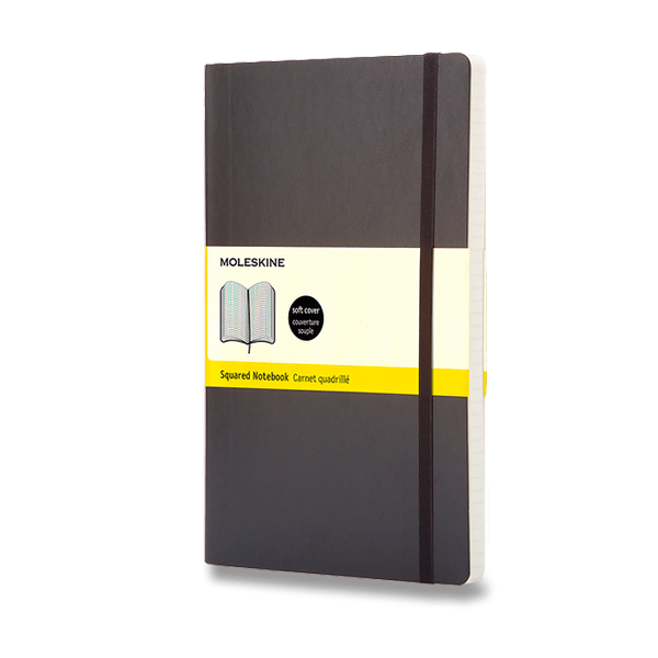 Zápisník Moleskine - měkké desky, L, čtverečkovaný - černý