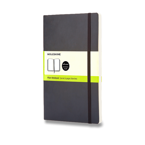 Zápisník Moleskine - měkké desky, L, čistý - černý