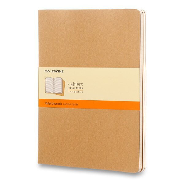 Sešity Moleskine Cahier, XL, linkované, 3 ks - karton