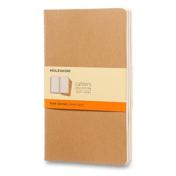 Sešity Moleskine Cahier, L, linkované, 3 ks - karton