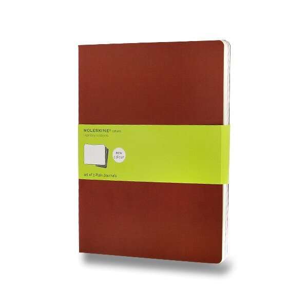 Sešity Moleskine Cahier, XL, čisté, 3 ks - červený