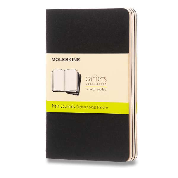 Sešity Moleskine Cahier, S, čisté, 3 ks - černý