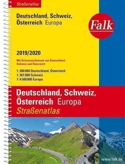 Německo, Rakousko, Švýcarsko atlas Falk spirála  19/20
