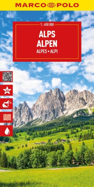 Alpy 1:650 000 / cestovní mapa MARCO POLO