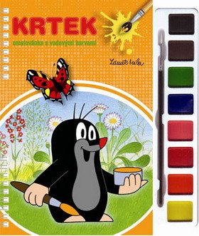 Krtek - Omalovánky s vodovými barvami a štětcem