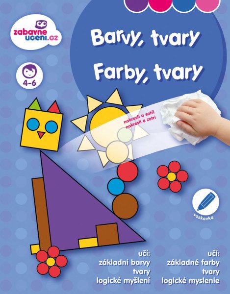 Zábavné učení Stíratelný sešit - Barvy, tvary A4