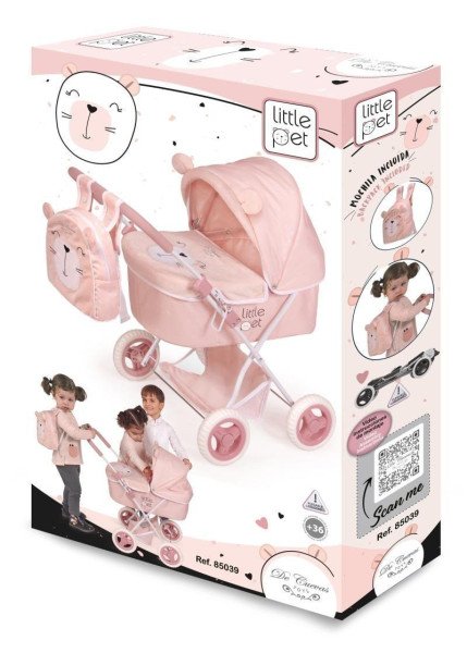 Kočárek pro panenky skládací s batůžkem DeCuevas - 60 cm / Little Pet 2020