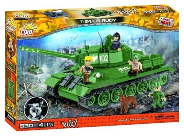 Stavebnice COBI T-34/85 z filmu Čtyři z tanku a pes, 530 k, 5 f