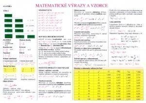 Tabulka - Matematické výrazy a vzorce