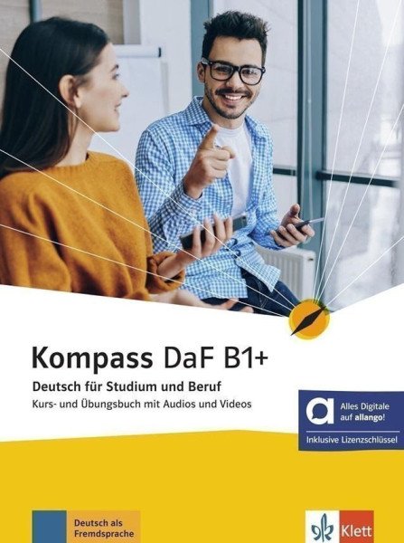 Kompass DaF 1 (B1+) - Hybride Ausgabe - Kurs./Übungsbuch + MP3/Video allango.net + Lizenz