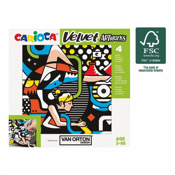 Carioca sametové omalovánky VAN ORTON Street - 4 ks