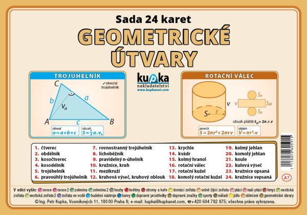 Sada 24 karet - geometrické útvary