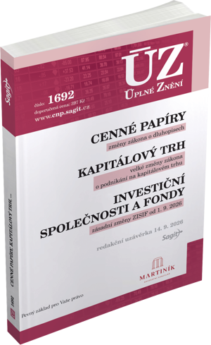 ÚZ č. 1692 - Cenné papíry, Kapitálový trh, Investiční společnosti a fondy, Komoditní burzy